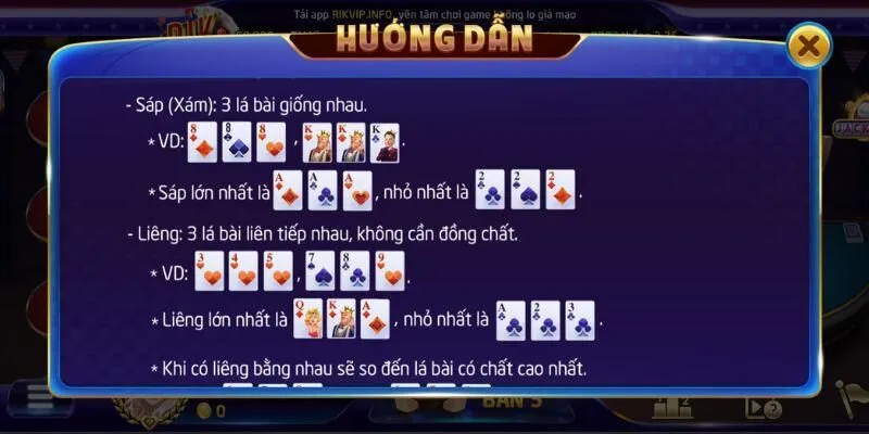Cách so bài và xác định người chiến thắng trong mỗi ván Liêng