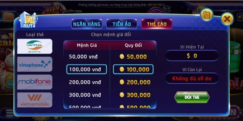 Điều kiện cần đáp ứng trước khi thực hiện rút tiền Rikvip