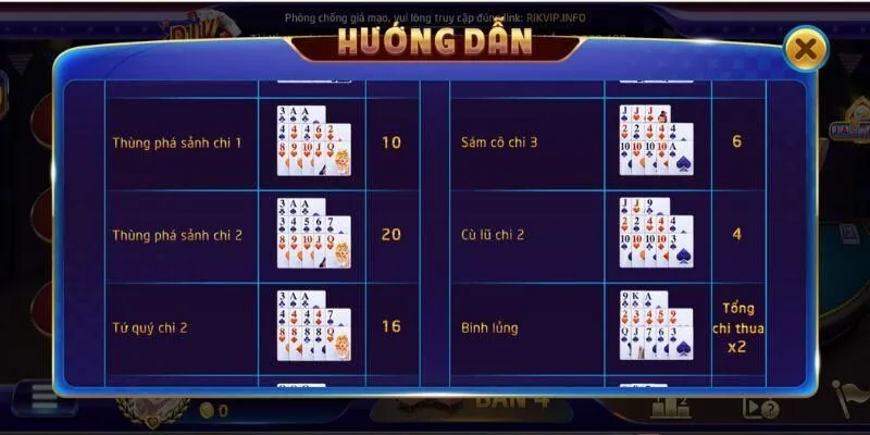 Nguyên tắc sắp xếp ba chi hợp lệ để tránh bị tính binh lủng khi so bài
