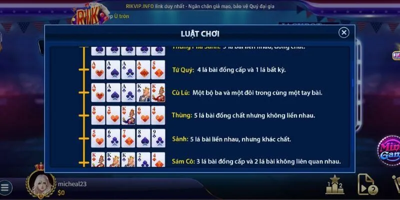 Thứ hạng các tay bài Poker từ mạnh nhất đến yếu nhất theo tiêu chuẩn quốc tế