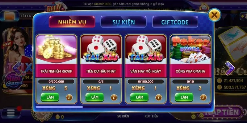 Tổng hợp các chương trình ưu đãi hấp dẫn cho thành viên tại Rikvip